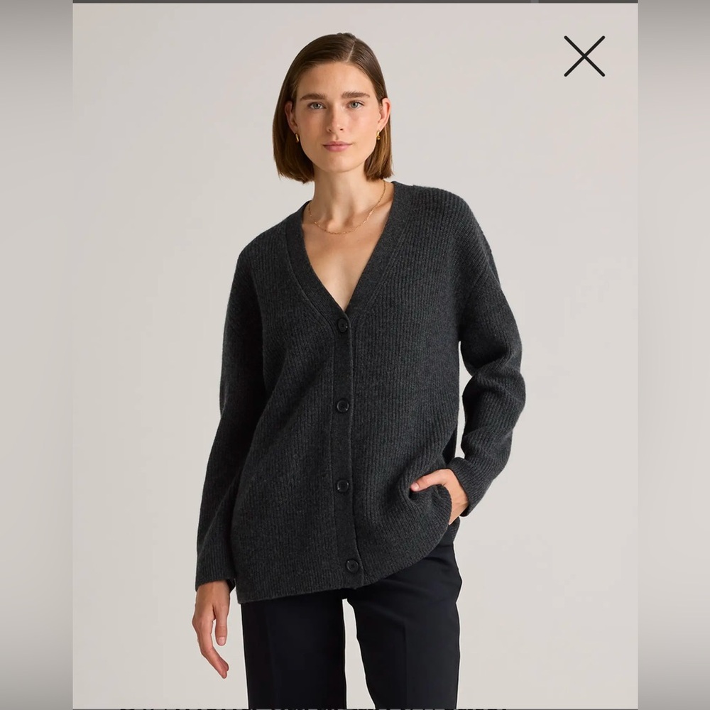 New Quince Mongolian Cashmere Boyfriend Cardigan
